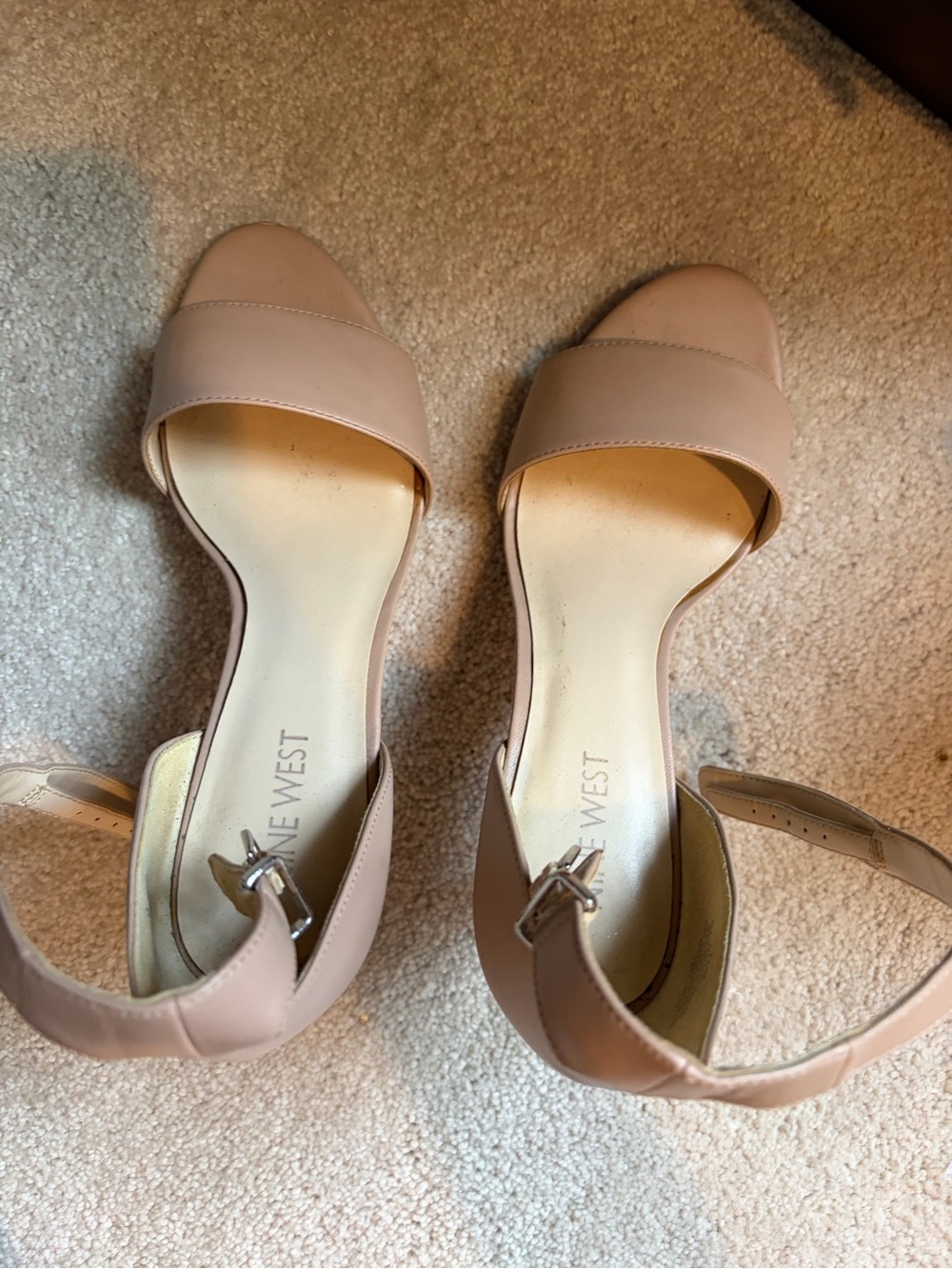 Nine West Blush Nude Ankle-Strap Block Heel Sandals - Picture 4 of 6